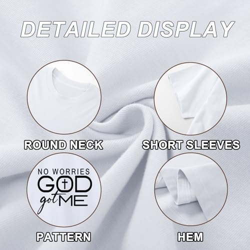 Christian Shirts for Women God Jesus Faith Shirt God Got Me Religious Tshirts Bible Verse Cross Graphic Tees Tops - color: White, size: XX-Large