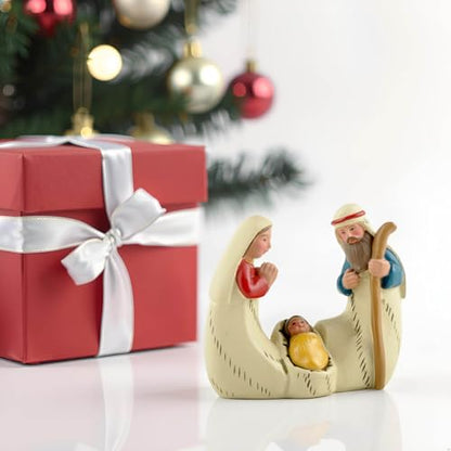 Holy Family Statue Catholic, Small Resin Nativity Figurine, 2.56 Inch