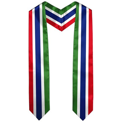 Graduation Satin Sash Scarf 72" Stole - color: Gambia Flag