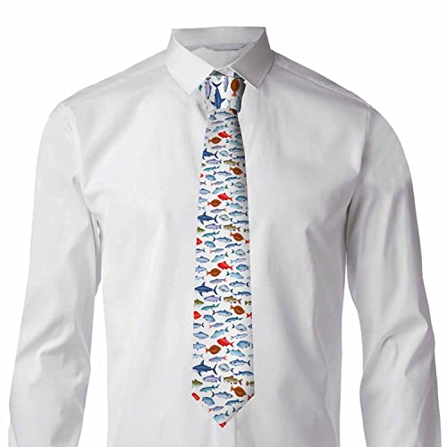 Men's Ties Novelty Tie Necktie for Men Teen Boys Multicolor Tie Party Holiday Thanksgiving Christmas - color: Fish Set
