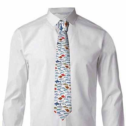 Men's Ties Novelty Tie Necktie for Men Teen Boys Multicolor Tie Party Holiday Thanksgiving Christmas - color: Fish Set