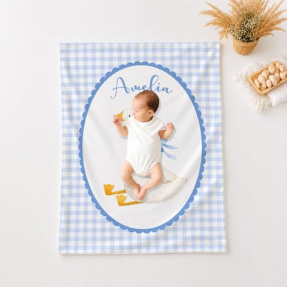 Personalized Birthday Goose Blanket, Custom Name Baby Throw Gift - color: #Ver5