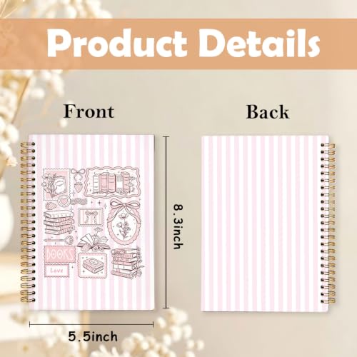 Book Lovers Cute Hardcover Spiral Notebook Journal for Women,A5 - color: Book Love