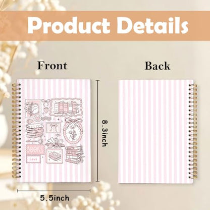 Book Lovers Cute Hardcover Spiral Notebook Journal for Women,A5 - color: Book Love