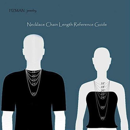 HZMAN Stainless Steel Wheat Chain for Men Women，Waterproof Necklace - color: 4mm Black, size: 16In