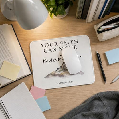 QIYUHOY Christian Mouse Pad, 9.5x7.9 Inch - color: your faith can move mountains