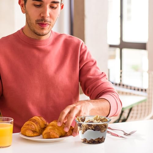 Disposable Portion Cups with Lids - 200 Set Disposable Clear Plastic, Ideal for Jello Shot, Condiment and Sauce Cups with Lids Restaurant quality Souffle Portion Container (4oz) - size: 4oz