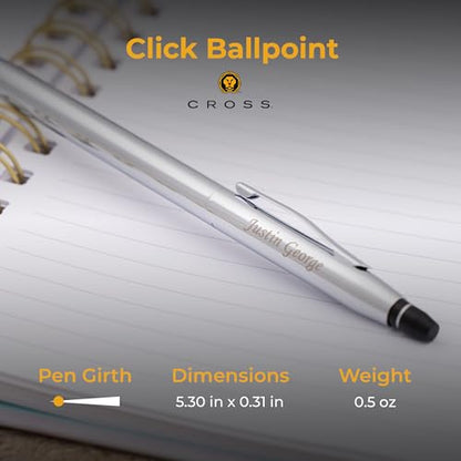 Cross Click Personalized Click Action Ballpoint Pen in Polished Chrome - color: Polished Chrome