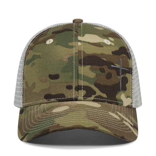 Christian Hats for Men Women,Jesus Cross Hat Christian Religious Gifts for Birthday/Christmas - color: 393.camo-11