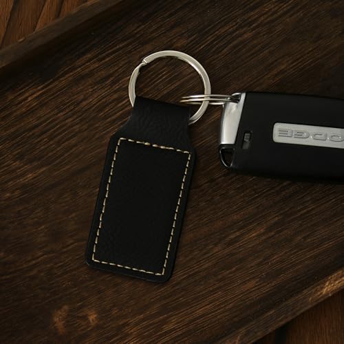 LaserGram Rectangle Keychain, Bible Verse John 3-16, Personalized Engraving Included - color: Black With Gold