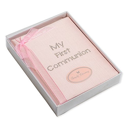 My First Communion Pink Silk 4x6 Photo Album with Bow