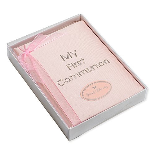 My First Communion Pink Silk 4x6 Photo Album with Bow