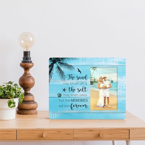 Beach Picture Frame Gifts for Couples, Trip Vacation Wooden Picture Frames, 4x6 inch Photo - color: Maroon