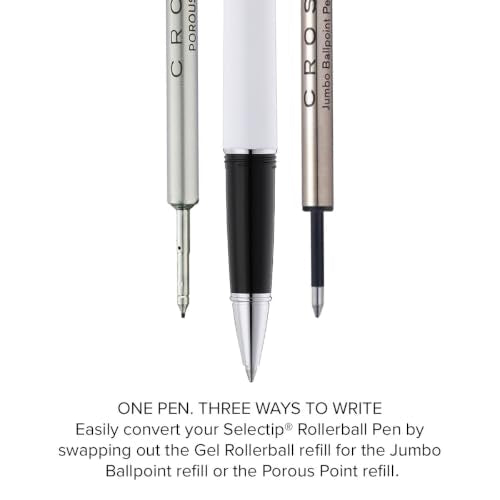 Cross Lume Porcelain White Rollerball Pen, Medium Point, Black Ink - color: White