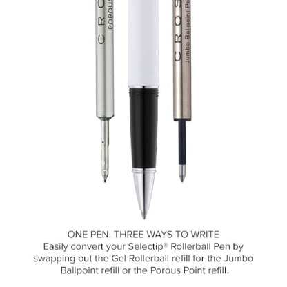 Cross Lume Porcelain White Rollerball Pen, Medium Point, Black Ink - color: White