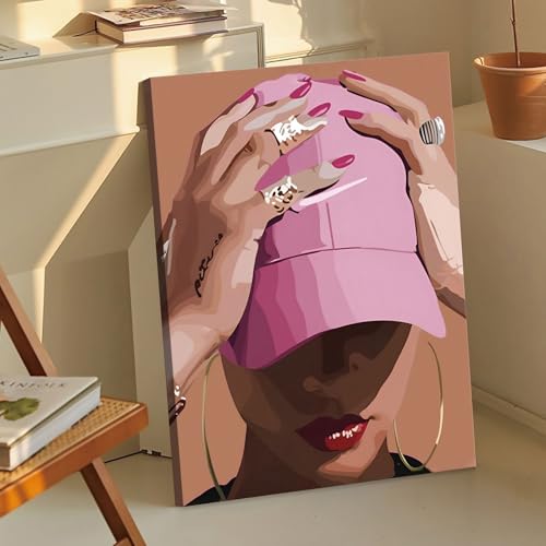 Black Girl Poster Pink Bedroom Wall Decor Set of 3 - color: Framed 12"x16" Black Girl Wall Art Set of 3