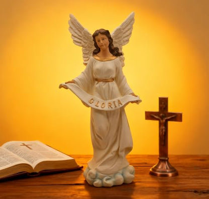 15 Inch Gloria Angel Figurine, Large Christmas Nativity Statue - size: 15inch
