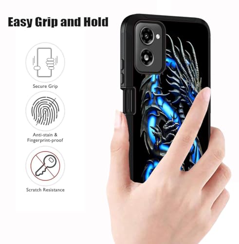 Designed for Moto G Power 5G 2024 Case, Military Grade Heavy Duty 3-Layer Shockproof Full-Body Protective Cover for Motorola Moto G Power 5G 2024, Blue Dragon - color: Blue Dragon