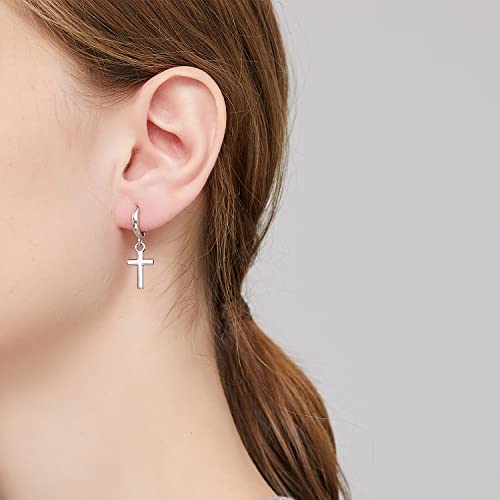 Han han 925 Sterling Silver Cross Earrings for Women and Men - style: E-Small cross earrings silver