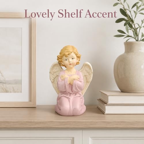 5.32 Inch Praying Angel Figurine, Resin Guardian Statue - size: 5.32"H