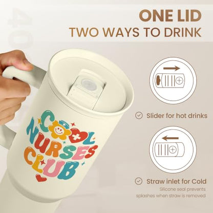 SANDJEST Nurse Tumbler 40oz, Cool Club Coffee Travel Mug With Straw - Perfect Nurse Gift for Any Occasion - color: Nurse 3