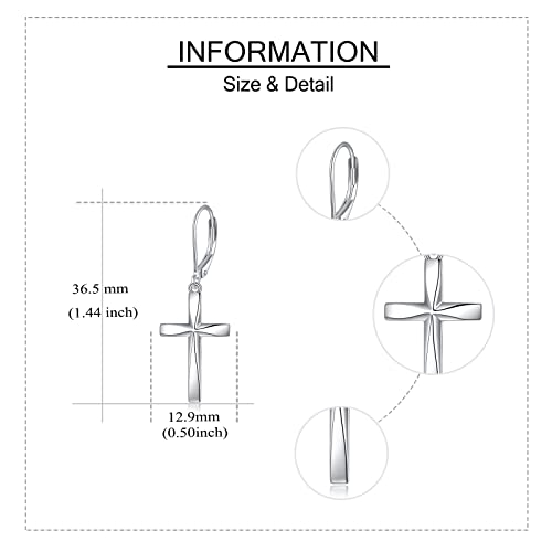 Cross Earrings 925 Sterling Silver Dangle Earring Gifts for Women - style: Origami