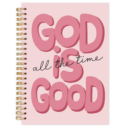 Yhtrg Red Preppy God Is Good Notebooks, Brown Christian Spiral Notebook Gift for Women, Bible Journaling Notebooks for Office School Supplies, 5.5x8.3 Inch - color: god12