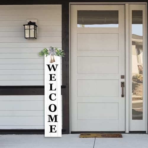 RLWangChao Outdoor Welcome Sign for Front Door Standing 47"X8" White - color: White