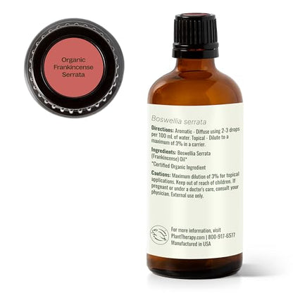 Plant Therapy Organic Frankincense Serrata Essential Oil 100 mL (3.3 oz) - size: 3.3 Fl Oz (Pack of 1)