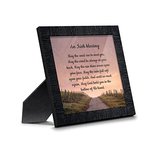 Irish Blessing Wall Decor, May the Road Rise Up to Meet You, Celtic Decor Home Blessing Sign, Irish Gifts for Women. Irish Wall Decor, House Warming Presents for New Home 8643CH - color: Charcoal