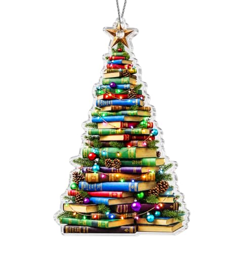 Book Ornament, Book Ornaments for Christmas Tree, Christmas Ornaments 2026, Unique Book Lover Gift, Reading Decor for Tree, Literary Holiday Decoration, Gift for Readers, Teachers, Librarians - color: Book Tree Ornament