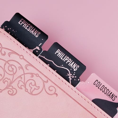 UPAFEXXI-Bible Tabs for Women and Men, 3D Gold Foil Embossed Lettering - color: Pink4