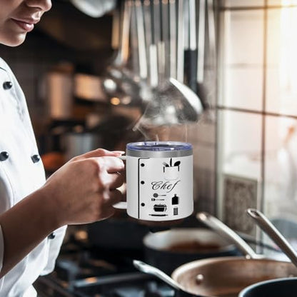 14 oz Stainless Steel Insulated Chef Tumbler - Nutrition Fact Cup for Appreciation, Christmas, Birthday Gift for Men & Women - color: Chef Nutrition
