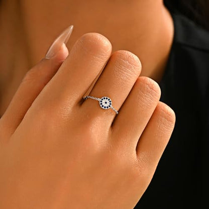 925 Sterling Silver Adjustable Link Chain Rings for Women Daughter - color: Style 7-Silver