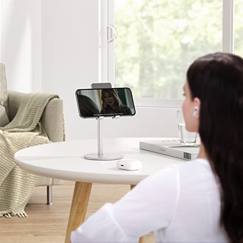 OMOTON CA04 Aluminum Tablet Phone Stand, Adjustable Desk Stand Silver - color: Silver