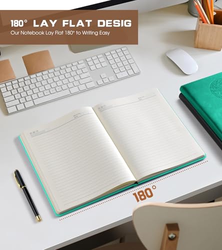 Biuwory Leather Journal Notebook,256 Thick Lined Pages,Hardcover 5.7"×8.3" - color: Blue, size: Lined-256 Pages (5.7"×8.3")