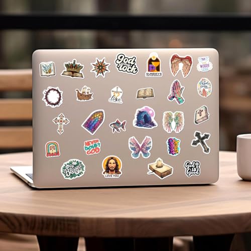 108 PCS Jesus Christian Stickers, Waterproof Inspirational Faith Bible Verse Stickers, Vinyl Religious Scripture Decals for Water Bottles, Laptop, Journaling, Spiritual Gifts - color: Jesus Christian 29