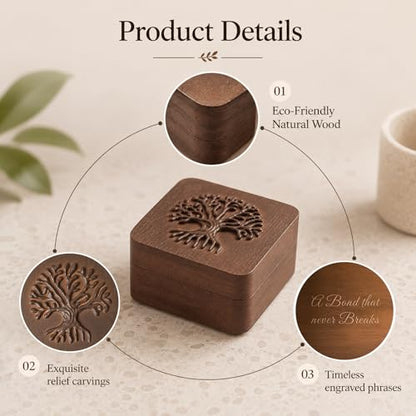 Hand-Carved Tree of Life Keepsake Box, Small Jewelry Box Gifts - color: Tree of Life