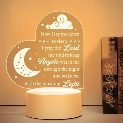 Baptism Gifts for Girl Boy, Cozy Baby Nursery Night Light for Bedtime Prayer, Baby Christening Gifts for Boys Girls Kids, Dedication Baptismal Confirmation Gifts, Baby Room Decor, Baptism Decorations