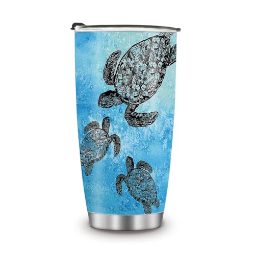 WIRESTER 20 OZ Stainless Steel Tumbler With Lid, Double Wall Vacuum Insulated Tumbler, Coffee Travel Mug Cup for Hot Cold Drinks - Ocean Sea Turtles - color: Ocean Sea Turtles