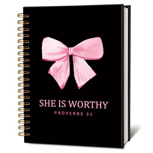 LIANGW Black and Pink Christian Notebook Journal Gifts for Women - color: Proverbs 31 - Black
