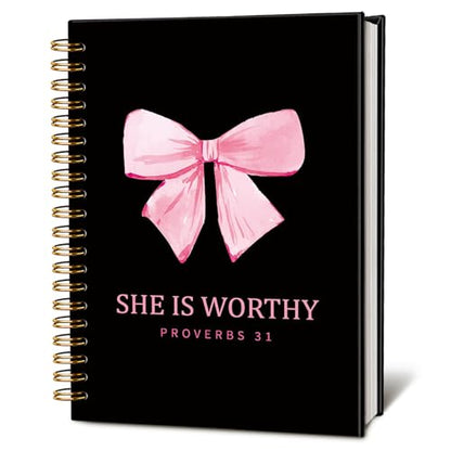 LIANGW Black and Pink Christian Notebook Journal Gifts for Women - color: Proverbs 31 - Black