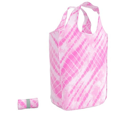 Pure Sage Reusable Grocery Bag - Stylish Shopping Bags for Groceries - Foldable Tote Bag - color: Pink Cosmo