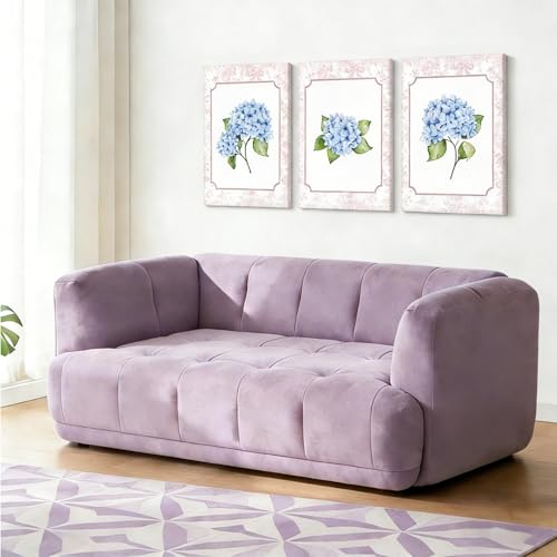 NCCXNCC 3Pcs College Style Blue Hydrangea Canvas Wall Art 16x24 Inch Frame - color: Blue Hydrangea, size: 16×24inch