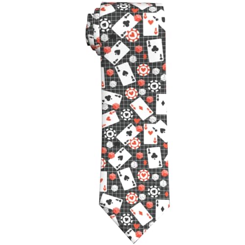 Men's Neckties, Novelty Printed Skinny Tie for Work Casual Party - color: Poker Dice