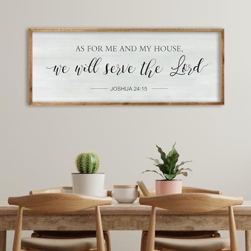 As for Me and My House We Will Serve the Lord Wall Decor 32"×12" Wood - color: As for Me and My House (Wood), size: 32"L x 12"W