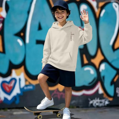 Boys Christian Jesus Hoodie Kids Faith Bible Verse Sweatshirt - color: Apricot, size: 5-6 Years