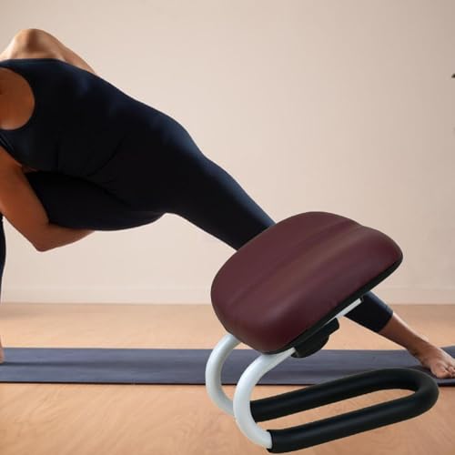 Colaxi Meditation Stool for Adults, Meditation Bench Kneeling Stool, Ergonomic Portable Chair with Anti Slip Cover, Adjustable Prayer Bench Seat for Home Studio Praying Yoga, Style B Deep Red - color: Style B Deep Red