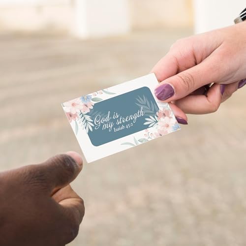 Pass It On Scripture Cards, Faith, Is 45:2 - Pack of 25 Inspirational Christian Cards with Scripture Encouragement, Bible Verse Cards For Devotional, Bible Study, Memorization & Greetings - color: God Is My Strength