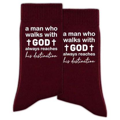 Christian Socks for Men Biblical Gifts for Dads Grandpa Husband - color: Burgundy